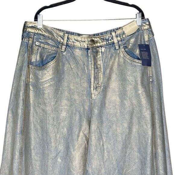 Universal Thread NWT high rise curved leg jeans with shiny silver sheen size 17 - Picture 7 of 13